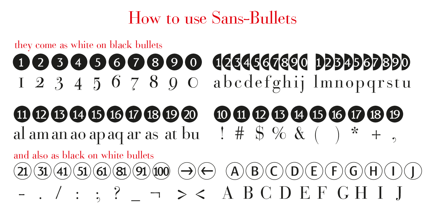 Beispiel einer Bullets-Schriftart #3